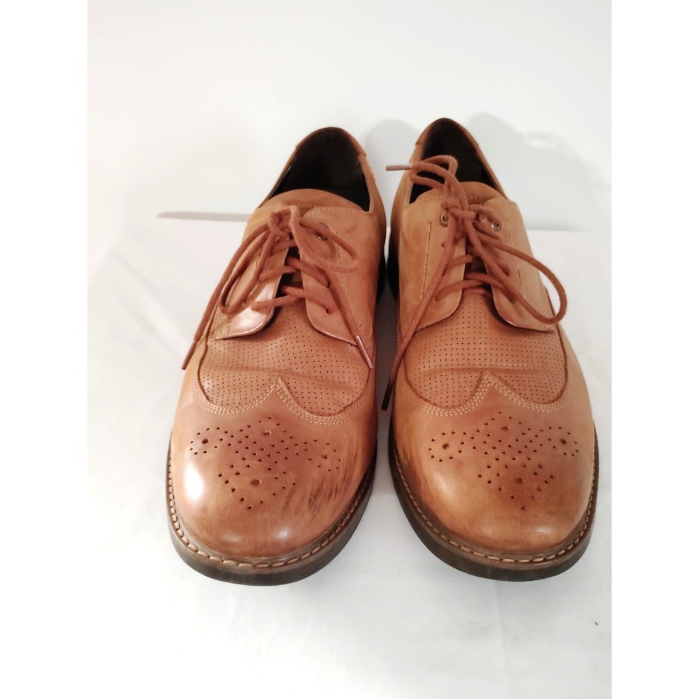 Rockport Men 13 Brown Leather Derby TruTech Heel Comfort Old Money Dress Shoes